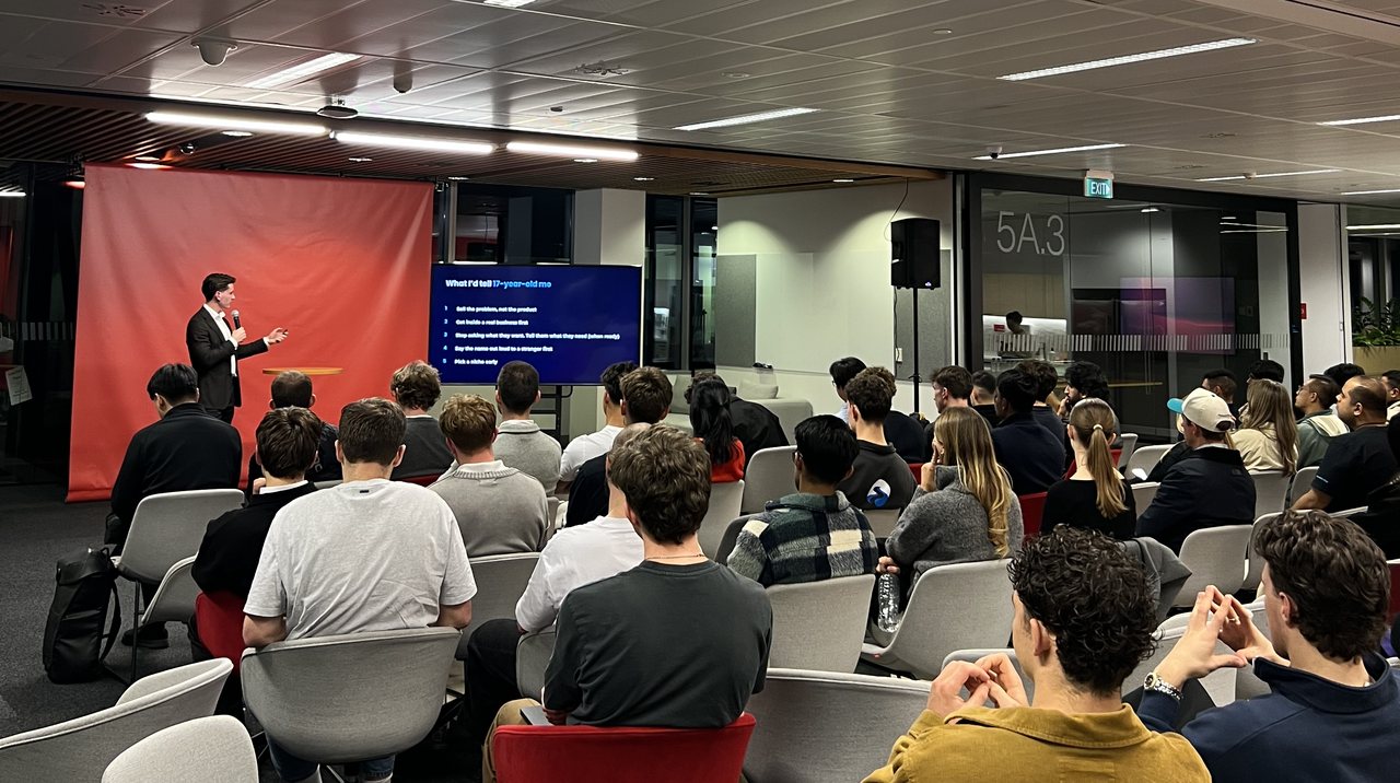 Will speaking to a full room at Young Kiwis in AI, hosted at ZURU in Auckland